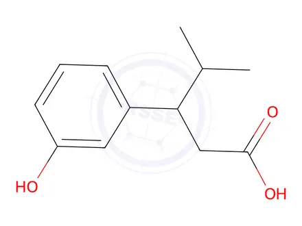 Chemical structure of 3-(3-Hydroxyphenyl)-4-methylpentanoic Acid
