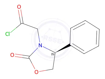 Chemical structure of (S)-2-(2-Oxo-4-phenyloxazolidin-3-yl)acetyl chloride