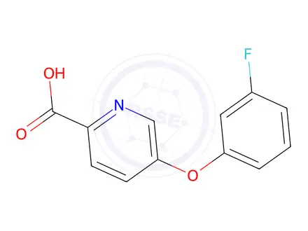 Chemical structure of 5-(3-fluorophenoxy)pyridine-2-carboxylic acid