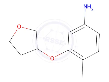 Chemical structure of 4-methyl-3-(oxolan-3-yloxy)aniline