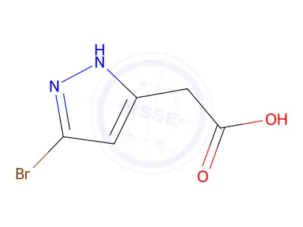 Chemical structure of 2-(5-Bromo-1H-pyrazol-3-yl)acetic acid