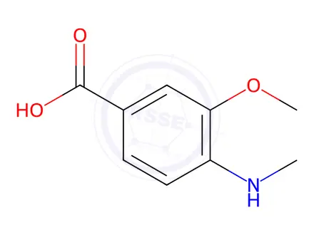 Chemical structure of 3-methoxy-4-(methylamino)benzoic acid