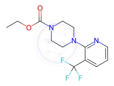 Chemical structure of Ethyl 4-(3-(trifluoromethyl)pyridin-2-yl)piperazine-1-carboxylate