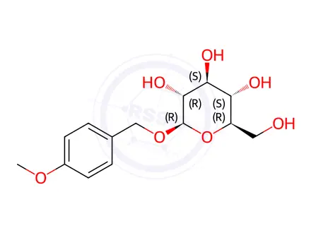 Chemical structure of (4-Methoxyphenyl)methylbeta-D-glucopyranoside