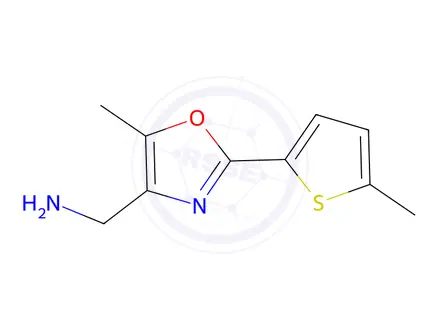 Chemical structure of (5-Methyl-2-(5-methylthiophen-2-yl)oxazol-4-yl)methanamine