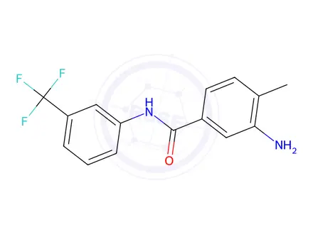 Chemical structure of 3-Amino-4-methyl-N-[3-(trifluoromethyl)phenyl]benzamide