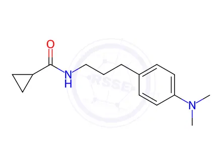 Chemical structure of N-(3-(4-(Dimethylamino)phenyl)propyl)cyclopropanecarboxamide