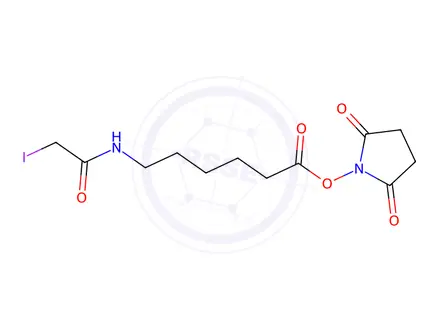 Chemical structure of Succinimidyl-6-(iodoacetamido)caproate