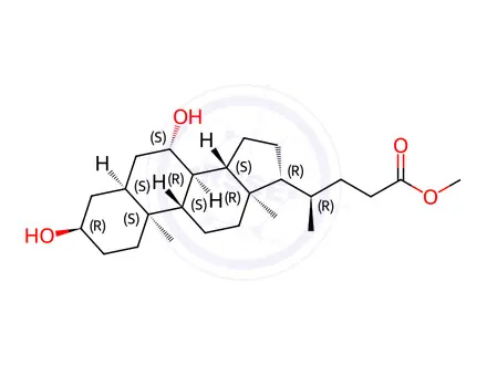 Chemical structure of Chenodeoxycholic Acid Impurity 7 (Chenodeoxycholic Acid EP Impurity G)