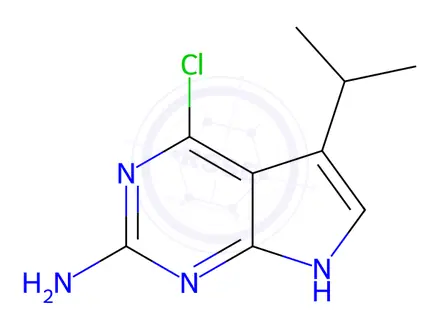 Chemical structure of 4-Chloro-5-isopropyl-7H-pyrrolo[2,3-d]pyrimidin-2-amine