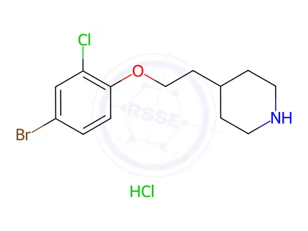 Chemical structure of 4-[2-(4-Bromo-2-chlorophenoxy)ethyl]piperidine hydrochloride