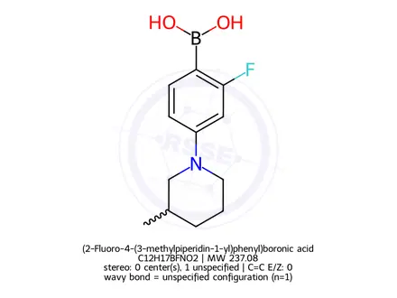 Chemical structure of (2-Fluoro-4-(3-methylpiperidin-1-yl)phenyl)boronic acid