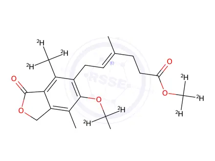 Chemical structure of 6-O-Methyl Mycophenolic Acid Methyl Ester-d9