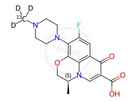 Chemical structure of Levofloxacin-13C-D3 (1261398-33-7)