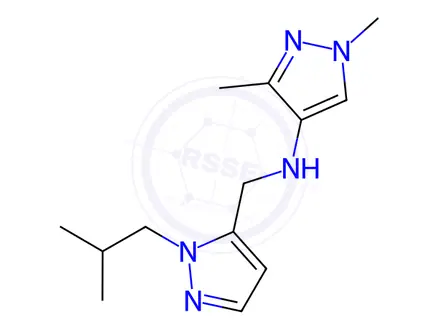 Chemical structure of N-[(1-isobutyl-1H-pyrazol-5-yl)methyl]-1,3-dimethyl-1H-pyrazol-4-amine