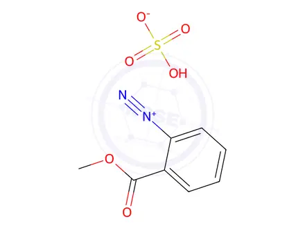 Chemical structure of Mono(2-(methoxycarbonyl)benzenediazonium) monosulfate