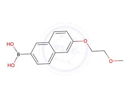 Chemical structure of [6-(2-methoxyethoxy)naphthalen-2-yl]boronic acid