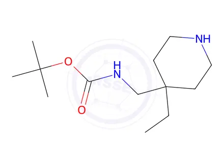 Chemical structure of tert-butyl N-[(4-ethylpiperidin-4-yl)Methyl]carbaMate