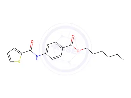 Chemical structure of Hexyl 4-(thiophene-2-carboxamido)benzoate