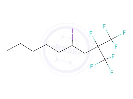 Chemical structure of 4-Iodo-1,1,1,2-tetrafluoro-2-(trifluoromethyl)nonane