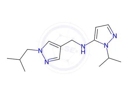 Chemical structure of N-[(1-isobutyl-1H-pyrazol-4-yl)methyl]-1-isopropyl-1H-pyrazol-5-amine