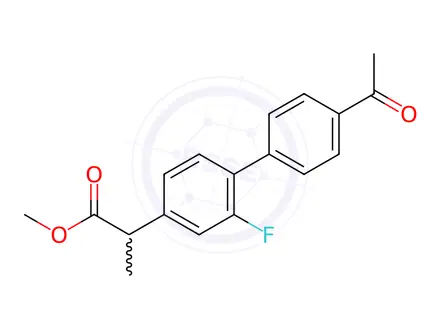 Chemical structure of 2-(4'-Acetyl-2-fluoro-biphenyl-4-yl)-propionic Acid Methyl Ester