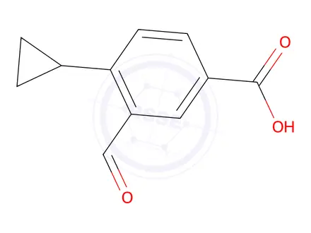 Chemical structure of 4-Cyclopropyl-3-formylbenzoic acid