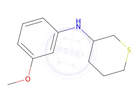 Chemical structure of N-(3-methoxyphenyl)tetrahydro-2H-thiopyran-3-amine