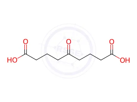Chemical structure of Azelaic Acid Impurity 3(5-Oxoazelaic Acid)