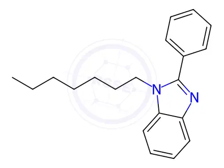Chemical structure of 1-N-HEPTYL-2-PHENYLBENZIMIDAZOLE