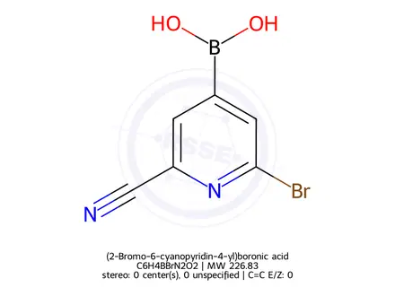 Chemical structure of (2-Bromo-6-cyanopyridin-4-yl)boronic acid