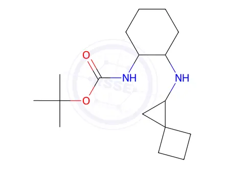Chemical structure of tert-butyl N-[2-(spiro[2.3]hexan-2-ylamino)cyclohexyl]carbamate