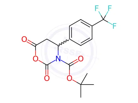 Chemical structure of N-Boc-β-alanine-β-4'-trifluoromethylphenyl-n-carboxyanhydride