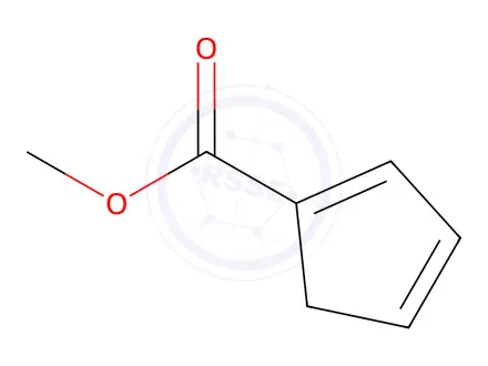 Chemical structure of 1,3-Cyclopentadiene-1-carboxylic acid, methyl ester (6CI,9CI)