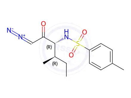 Chemical structure of N-tosyl-D,L-isoleucine diazomethyl ketone
