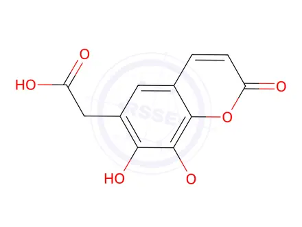 Chemical structure of 6-(Carboxymethyl)-7-hydroxy-8-methoxy Coumarin