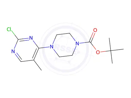 Chemical structure of tert-Butyl 4-(2-chloro-5-methylpyrimidin-4-yl)piperazine-1-carboxylate