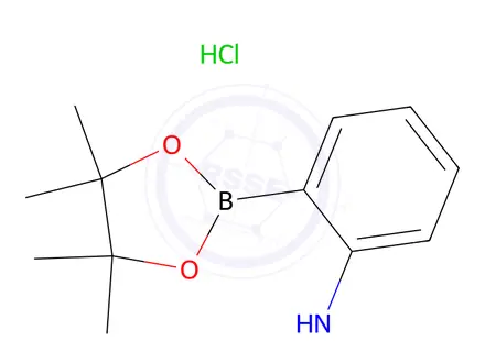 Chemical structure of N-Methyl-2-(tetramethyl-1,3,2-dioxaborolan-2-yl)aniline hydrochloride
