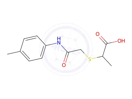 Chemical structure of 2-((2-Oxo-2-(p-tolylamino)ethyl)thio)propanoic acid