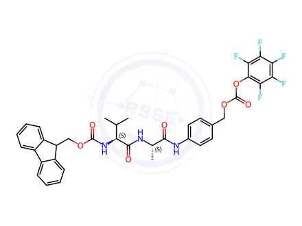 Chemical structure of Fmoc-Val-Ala-PABC-OPFP