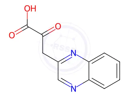 Chemical structure of 2-oxo-3-(quinoxalin-2-yl)propanoic acid
