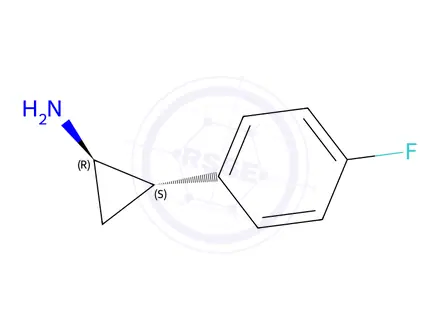 Chemical structure of rel-(1R,2S)-2-(4-Fluorophenyl)cyclopropan-1-amine