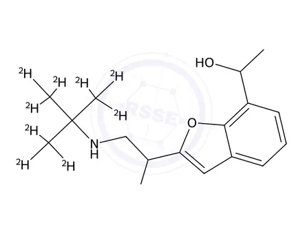 Chemical structure of 1'-Hydroxy Bufuralol-d9 (Mixture of Diastereomers)