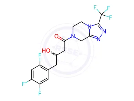 Chemical structure of 1-[5,6-Dihydro-3-(trifluoromethyl)-1,2,4-triazolo[4,3-a]pyrazin-7(8H)-yl]-3-hydroxy-4-(2,4,5-trifluorophenyl)-1-butanone