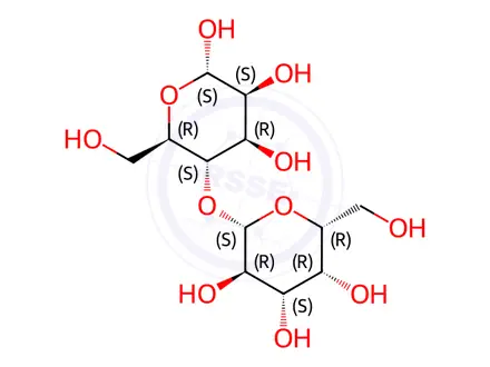 Chemical structure of (2S,3S,4R,5S,6R)-6-(hydroxymethyl)-5-(((2S,3R,4S,5R,6R)-3,4,5-trihydroxy-6-(hydroxymethyl)tetrahydro-2H-pyran-2-yl)oxy)tetrahydro-2H-pyran-2,3,4-triol