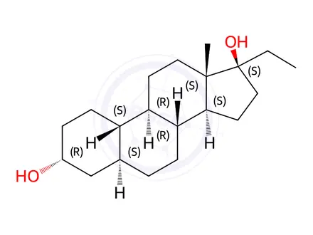 Chemical structure of (3R,5S,8R,9R,10S,13S,14S,17S)-17-Ethyl-13-methylhexadecahydro-1H-cyclopenta[a]phenanthrene-3,17-diol