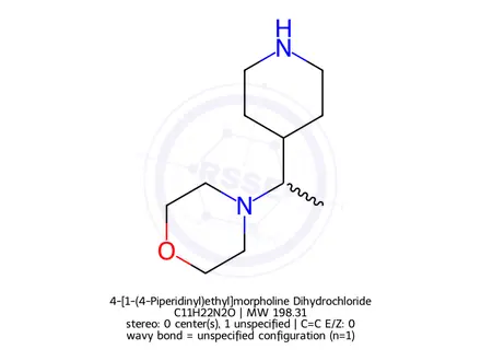 Chemical structure of 4-[1-(4-Piperidinyl)ethyl]morpholine Dihydrochloride