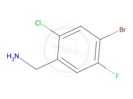 Chemical structure of 4-Bromo-2-chloro-5-fluorobenzenemethanamine