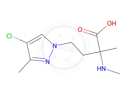 Chemical structure of 4-(4-Chloro-3-methyl-1h-pyrazol-1-yl)-2-methyl-2-(methylamino)butanoic acid