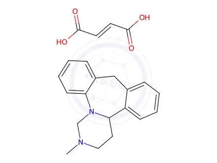 Chemical structure of (±)-1,2,3,4,4a,9-hexahydro-2-methyldibenzo[c,f]pyrimido[1,6-a]azepine fumarate